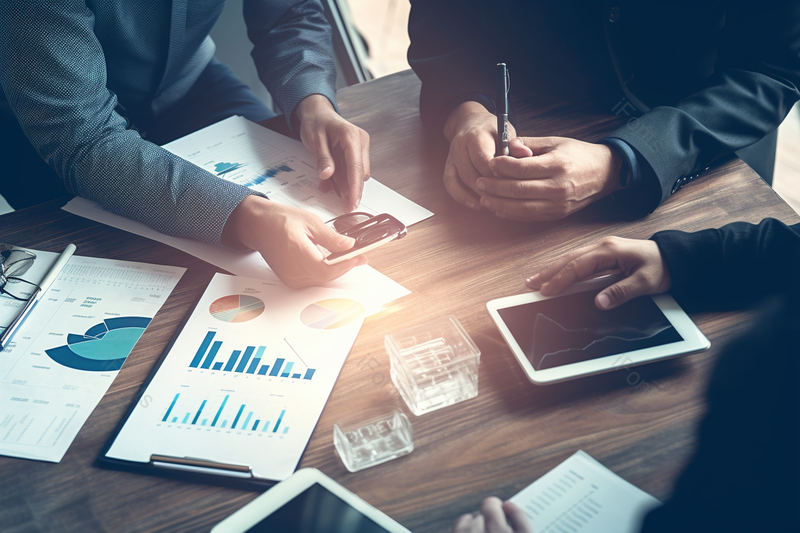 两名企业家和同事热烈积极交流分析新开办企业和营销的数据摄影背景,高清,摄影图,摄影图片,图片大全,摄影图免费下载